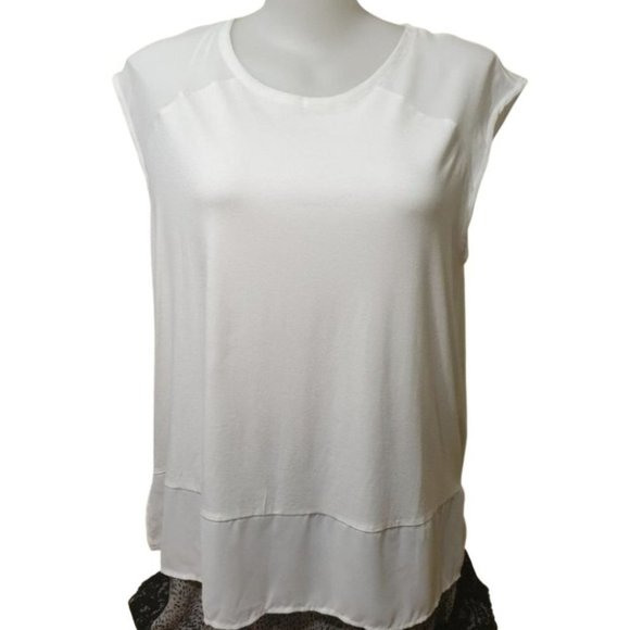 BASQUE AU-20 White Sleeveless Blouse Top Round Neck NWOT - Picture 11 of 11
